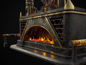 Dark Sci-fi Fire Pit model 3D Model
