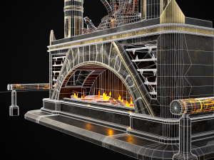 Dark Sci-fi Fire Pit model 3D Model
