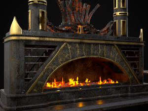 Dark Sci-fi Fire Pit model 3D Model