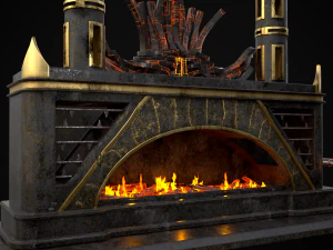 Dark Sci-fi Fire Pit model 3D Model