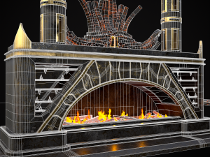 Dark Sci-fi Fire Pit model 3D Model