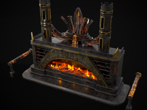 Dark Sci-fi Fire Pit model 3D Model