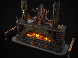 Dark Sci-fi Fire Pit model 3D Model