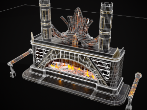 Dark Sci-fi Fire Pit model 3D Model