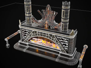 Dark Sci-fi Fire Pit model 3D Model
