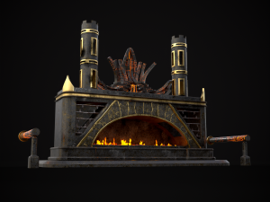 Dark Sci-fi Fire Pit model 3D Model
