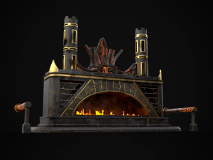 Dark Sci-fi Fire Pit model 3D Model