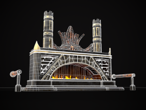 Dark Sci-fi Fire Pit model 3D Model