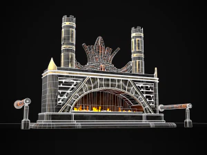 Dark Sci-fi Fire Pit model 3D Model