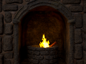 Medieval Mud Stone Fireplace 3D Modelo 3D