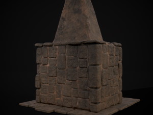 Medieval Mud Stone Fireplace 3D Modelo 3D
