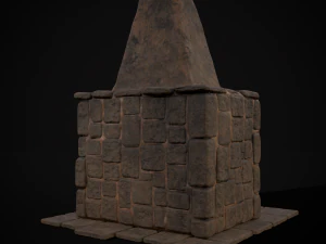 Medieval Mud Stone Fireplace 3D 3D Model