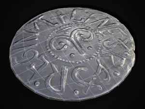 Silver Penny Of Cynethryth 3D Model