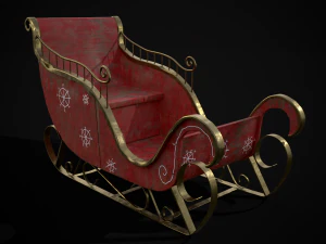 儿童红色冬季雪橇模型 3D 模型