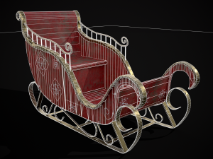 Childrens Red Winter Sleigh model 3Dモデル