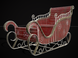 Childrens Red Winter Sleigh model 3Dモデル