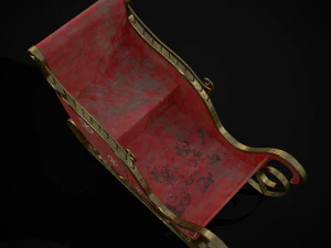Childrens Red Winter Sleigh model 3D Model