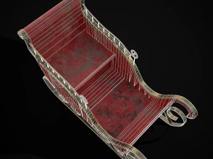 Childrens Red Winter Sleigh model 3D Model