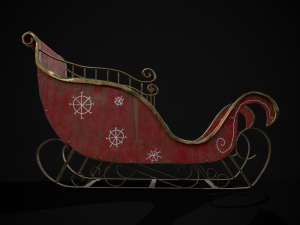 Childrens Red Winter Sleigh model 3Dモデル