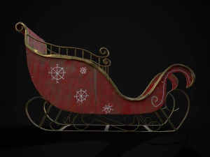 Childrens Red Winter Sleigh model 3D Model