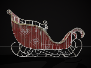 Childrens Red Winter Sleigh model 3Dモデル