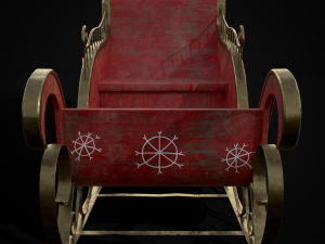 Childrens Red Winter Sleigh model 3Dモデル