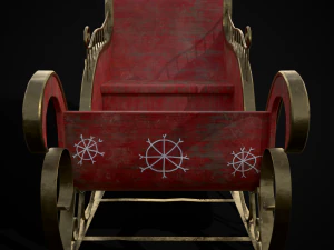 Childrens Red Winter Sleigh model 3D Model