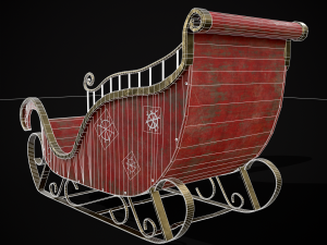Childrens Red Winter Sleigh model 3Dモデル