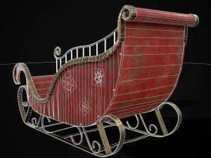 Childrens Red Winter Sleigh model 3D Model