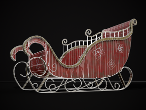 Childrens Red Winter Sleigh model 3Dモデル