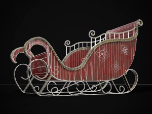 Childrens Red Winter Sleigh model 3D Model