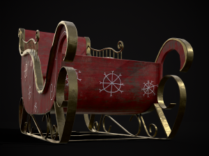 Childrens Red Winter Sleigh model 3Dモデル