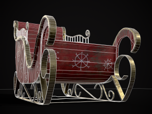Childrens Red Winter Sleigh model 3Dモデル