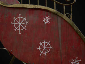 Childrens Red Winter Sleigh model 3Dモデル