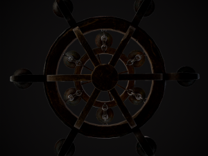 Rustic Medieval Wooden Candle Chandelier model 3D मॉडल