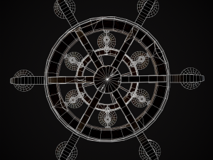 Rustic Medieval Wooden Candle Chandelier model 3D मॉडल