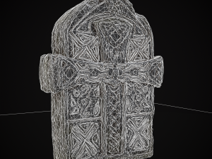 Knotted Engraved Cross Standard Gravestone Modelo 3D