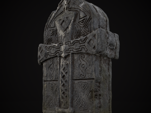 Knotted Engraved Cross Standard Gravestone Modelo 3D