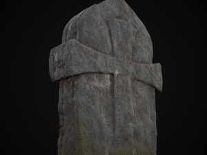 Knotted Engraved Cross Standard Gravestone Modelo 3D