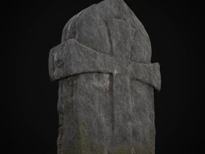 Knotted Engraved Cross Standard Gravestone 3D Model