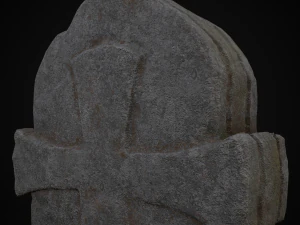 Knotted Engraved Cross Standard Gravestone 3D Model