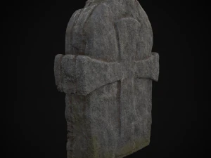 Knotted Engraved Cross Standard Gravestone 3D Model