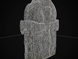 Knotted Engraved Cross Standard Gravestone 3D Model