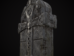 Knotted Engraved Cross Standard Gravestone Modelo 3D
