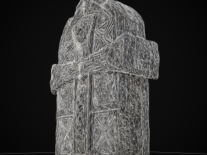 Knotted Engraved Cross Standard Gravestone Modelo 3D