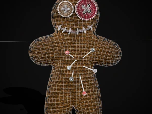 Efigie de alfiler de arpillera simple Modelo 3D