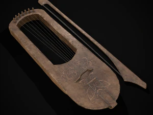 Kecapi Abad Pertengahan yang Dipakai Model 3D