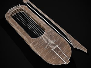 Worn Medieval Lyre 3D Модель