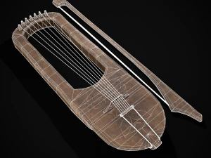 Lira Medieval Usada Modelo 3D