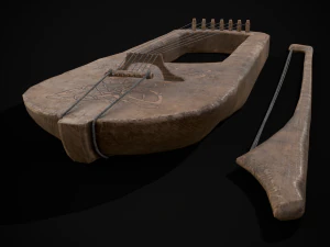 Lira Medieval Usada Modelo 3D
